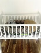 Woodies Safe Dreams Patut mic co-sleeping din lemn Alb 90 x 40 cm