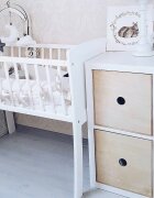 Woodies Safe Dreams Patut mic co-sleeping din lemn Alb 90 x 40 cm