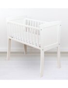 Woodies Safe Dreams Patut mic co-sleeping din lemn alb cu Saltea Cocos Spuma Cocos 90 x 40 x 7 cm
