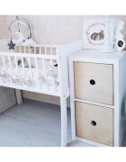 Woodies Safe Dreams Patut mic co-sleeping din lemn alb cu Saltea Cocos Spuma Cocos 90 x 40 x 7 cm