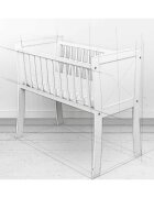 Woodies Safe Dreams Patut mic co-sleeping din lemn alb cu Saltea Cocos Spuma Cocos 90 x 40 x 7 cm