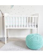 Woodies Safe Dreams Patut mic co-sleeping din lemn alb cu Saltea Cocos Spuma Cocos 90 x 40 x 7 cm