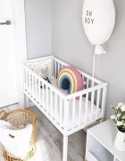 Woodies Safe Dreams Patut mic co-sleeping din lemn Classic Alb 90 x 40 cm