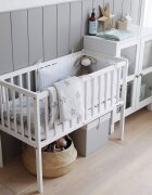 Woodies Safe Dreams Patut mic co-sleeping din lemn Classic Alb 90 x 40 cm
