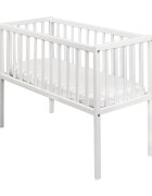 Woodies Safe Dreams Patut mic co-sleeping din lemn Classic Alb 90 x 40 cm