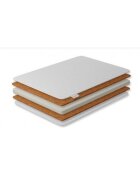 Woodies Safe Dreams Patut mic co-sleeping din lemn classic alb cu saltea Cocos Spuma Cocos 90 x 40 x 7 cm