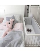 Woodies Safe Dreams Patut mic co-sleeping din lemn classic alb cu saltea Cocos Spuma Cocos 90 x 40 x 7 cm
