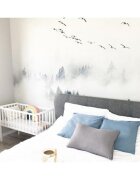 Woodies Safe Dreams Patut mic co-sleeping din lemn classic alb cu saltea Cocos Spuma Cocos 90 x 40 x 7 cm