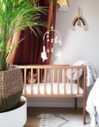 Woodies Safe Dreams Patut mic co-sleeping din lemn Classic Vintage cu Saltea Cocos Spuma Cocos 90 x 40 x 7 cm
