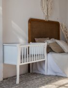 Woodies Safe Dreams Patut mic co-sleeping din lemn Noble Alb 90 x 40 cm