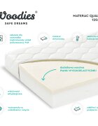 Woodies Safe Dreams Saltea cu fata dubla spuma PUR si spuma HR echipata cu margine anti-alunecare 120x60x9 cm