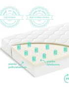 Woodies Safe Dreams Saltea Premium pentru copii cu fata dubla spuma Pur si latex proprieti antifungice 160x80x11 cm