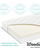 Woodies Safe Dreams Saltea Quality pentru copii cu fata dubla din spuma Pur si spuma HR cu husa delicata 3 staturi 160x80x9 cm