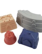 Woopie Set 7 jucarii de nisip cu galetusa Castelforme de nisip si accesorii Pastel