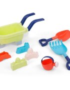 Woopie Set 8 piese de joaca copii pentru nisip cu roabastropitoarelopaticagrebla si 4 forme