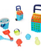Woopie Set 9 piese pentru copii joaca cu nisip cu Caruciorgaletusastropitoarelopaticagrebla si 3 forme