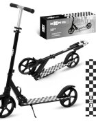 WXM Trotineta pliabila de oras 200 mm Driff Black White ghidon reglabil din otel si aluminiu cric suspensii greutate suportata 100 kg varsta 4 ani+