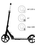 WXM Trotineta pliabila de oras 200 mm Driff Black White ghidon reglabil din otel si aluminiu cric suspensii greutate suportata 100 kg varsta 4 ani+