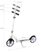 WXM Trotineta pliabila de oras 200 mm Driff Purple White ghidon reglabil din otel si aluminiu cric suspensii greutate suportata 100 kg varsta 4 ani+