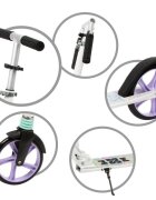 WXM Trotineta pliabila de oras 200 mm Driff Purple White ghidon reglabil din otel si aluminiu cric suspensii greutate suportata 100 kg varsta 4 ani+