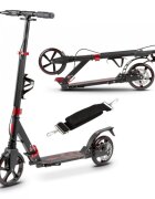 WXM Trotineta pliabila de oras cu frana pe maner red ghidon reglabil din otel si aluminiu cric suport pentru sticla greutate maxima 100 kg