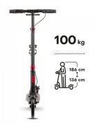WXM Trotineta pliabila de oras cu frana pe maner red ghidon reglabil din otel si aluminiu cric suport pentru sticla greutate maxima 100 kg