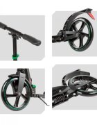 WXM Trotineta pliabila de oras green ghidon reglabil din otel si aluminiu cric suspensii curea de transport greutate suportata 100 kg varsta 6 ani+