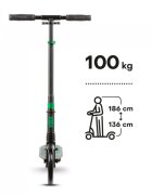 WXM Trotineta pliabila de oras green ghidon reglabil din otel si aluminiu cric suspensii curea de transport greutate suportata 100 kg varsta 6 ani+