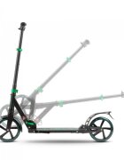WXM Trotineta pliabila de oras green ghidon reglabil din otel si aluminiu cric suspensii curea de transport greutate suportata 100 kg varsta 6 ani+