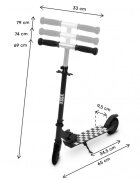 WXM Trotineta Skipo black-white pliabila din aluminiu ghidon reglabil roti Led greutate admisa 50 kg