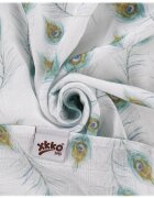 XKKO Muselina din bambus 120x120 cm Peacock Feathers