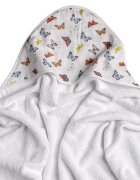 XKKO Prosop cu gluga bambusbumbac organic Butterflies 90x90cm