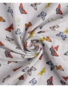XKKO Prosop cu gluga bambusbumbac organic Butterflies 90x90cm