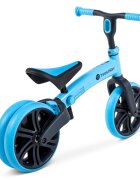 Yvolution Bicicleta copii fara pedale Y Velo Junior blue 9 inch roti duble spate varsta 18 luni-3 ani scaun si ghidon reglabile in inaltime greutatea maxima a copilului 20 kg