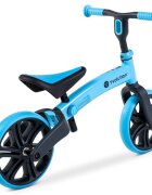 Yvolution Bicicleta copii fara pedale Y Velo Junior blue 9 inch roti duble spate varsta 18 luni-3 ani scaun si ghidon reglabile in inaltime greutatea maxima a copilului 20 kg