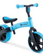 Yvolution Bicicleta copii fara pedale Y Velo Junior blue 9 inch roti duble spate varsta 18 luni-3 ani scaun si ghidon reglabile in inaltime greutatea maxima a copilului 20 kg