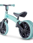 Yvolution Bicicleta copii fara pedale Y Velo Junior Eco green 9 inch roti duble spate varsta 18 luni-3 ani scaun si ghidon reglabile in inaltime greutatea maxima a copilului 20 kg