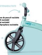 Yvolution Bicicleta copii fara pedale Y Velo Junior Eco green 9 inch roti duble spate varsta 18 luni-3 ani scaun si ghidon reglabile in inaltime greutatea maxima a copilului 20 kg