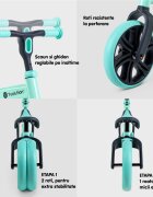 Yvolution Bicicleta copii fara pedale Y Velo Junior green 9 inch roti duble spate varsta 18 luni-3 ani scaun si ghidon reglabile in inaltime greutatea maxima a copilului 20 kg