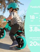 Yvolution Bicicleta copii fara pedale Y Velo Junior green 9 inch roti duble spate varsta 18 luni-3 ani scaun si ghidon reglabile in inaltime greutatea maxima a copilului 20 kg