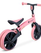 Yvolution Bicicleta copii fara pedale Y Velo Junior pink 9 inch roti duble spate varsta 18 luni-3 ani scaun si ghidon reglabile in inaltime greutatea maxima a copilului 20 kg