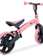 Yvolution Bicicleta copii fara pedale Y Velo Junior pink 9 inch roti duble spate varsta 18 luni-3 ani scaun si ghidon reglabile in inaltime greutatea maxima a copilului 20 kg