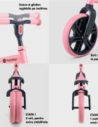 Yvolution Bicicleta copii fara pedale Y Velo Junior pink 9 inch roti duble spate varsta 18 luni-3 ani scaun si ghidon reglabile in inaltime greutatea maxima a copilului 20 kg
