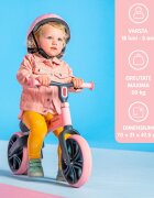 Yvolution Bicicleta copii fara pedale Y Velo Junior pink 9 inch roti duble spate varsta 18 luni-3 ani scaun si ghidon reglabile in inaltime greutatea maxima a copilului 20 kg