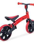 Yvolution Bicicleta copii fara pedale Y Velo Junior red 9 inch roti duble spate varsta 18 luni-3 ani scaun si ghidon reglabile in inaltime greutatea maxima a copilului 20 kg