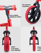 Yvolution Bicicleta copii fara pedale Y Velo Junior red 9 inch roti duble spate varsta 18 luni-3 ani scaun si ghidon reglabile in inaltime greutatea maxima a copilului 20 kg
