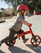 Yvolution Bicicleta copii fara pedale Y Velo Junior red 9 inch roti duble spate varsta 18 luni-3 ani scaun si ghidon reglabile in inaltime greutatea maxima a copilului 20 kg