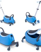 Yvolution Trotineta 5 in 1 Y Glider Luna blue cu spatiu depozitare roti luminoase greutate admisa 50 kg