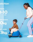 Yvolution Trotineta 5 in 1 Y Glider Luna blue cu spatiu depozitare roti luminoase greutate admisa 50 kg