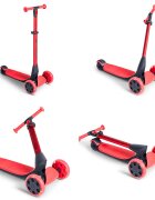 Yvolution Trotineta 5 in 1 Y Glider Luna red cu spatiu depozitare roti luminoase greutate admisa 50 kg